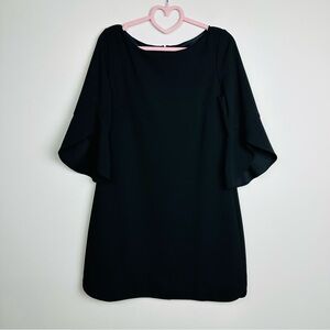 Vince Camuto Black Long Sleeve Bell Flutter Tulip Fully Lined Sheath Dress 10P